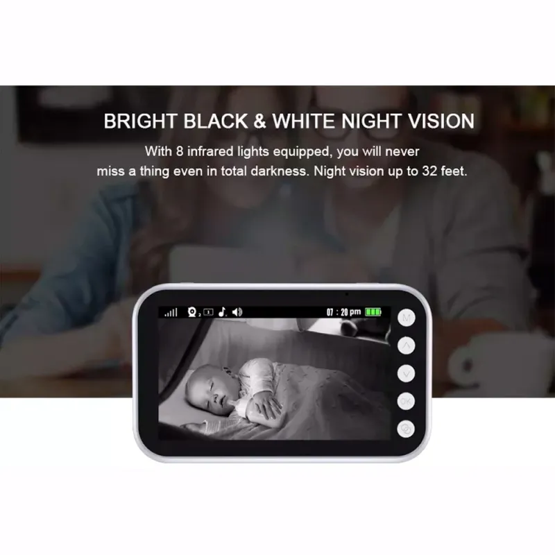 baby intercom with camera & audio 4.5 inches