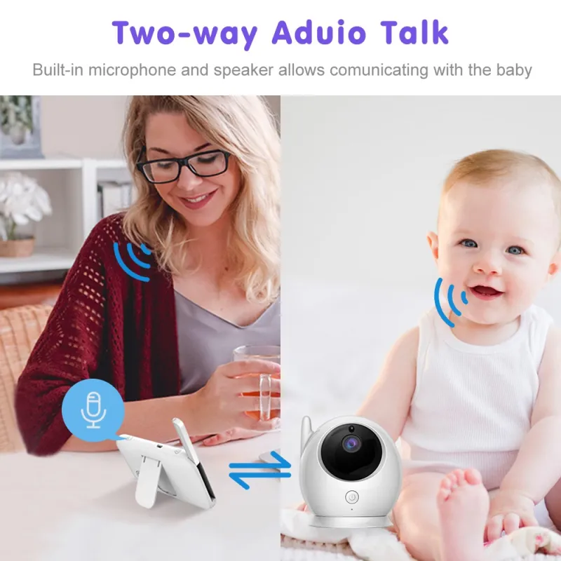 baby intercom with camera & audio 4.5 inches