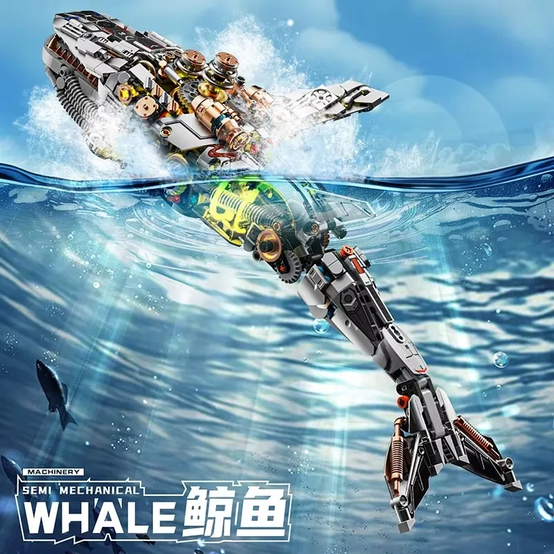 Mechanical Whale Building Blocks Set