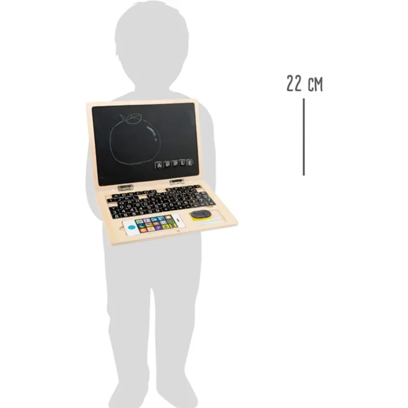 Wooden laptop with magnetic board