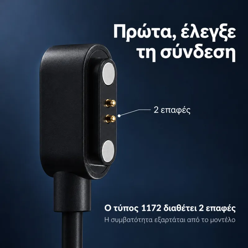 φορτιστής smartwatch 1172 - μόνο για ρολόγια κατασ/τος