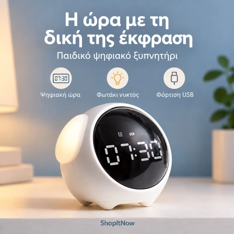 Έξυπνο Ξυπνητήρι για Παιδιά με Οθόνη LCD