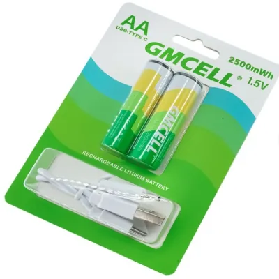 Επαναφορτιζόμενες μπαταρίες λιθίου AAA, 1.5V με θύρα USB