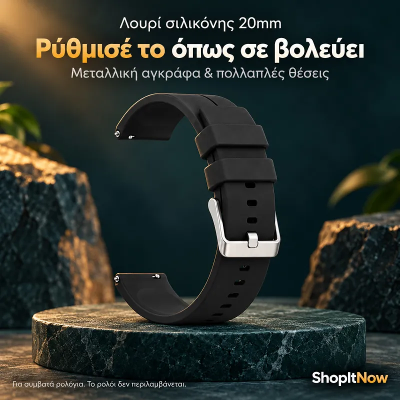 Λουρί σιλικόνης 20mm