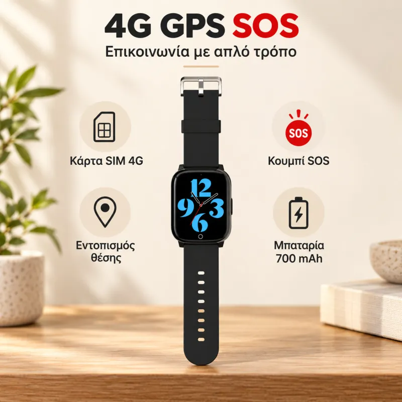 Smartwatch ηλικιωμένων 4G GPS SOS
