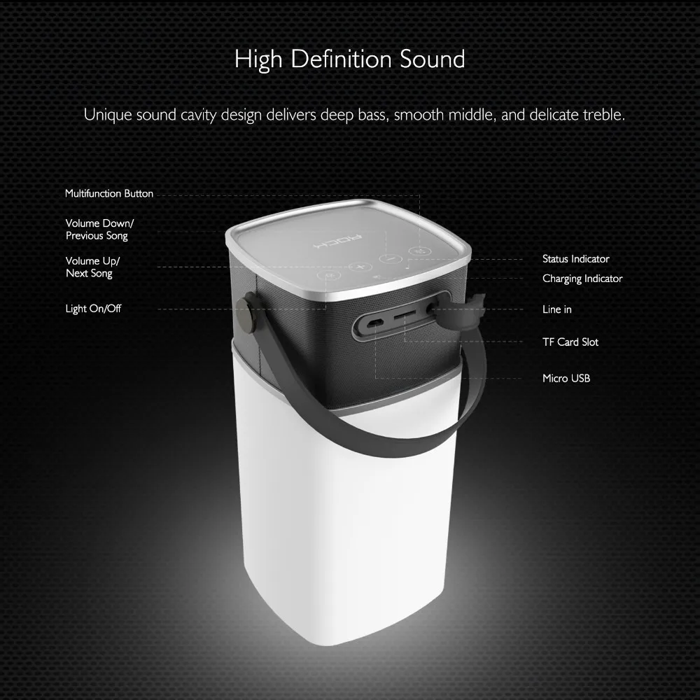 αδιάβροχο bluetooth ηχείο - φως led